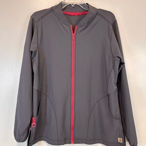 Carhartt Force Full Zip Jacket Women's‎ Medium Utility Jacket Thumbholes Gray